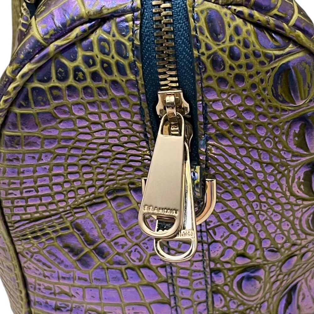 Brahmin Stacy Illuminate Melbourne Satchel Iridescent Purple Blue Leather Bag - Picture 11 of 15